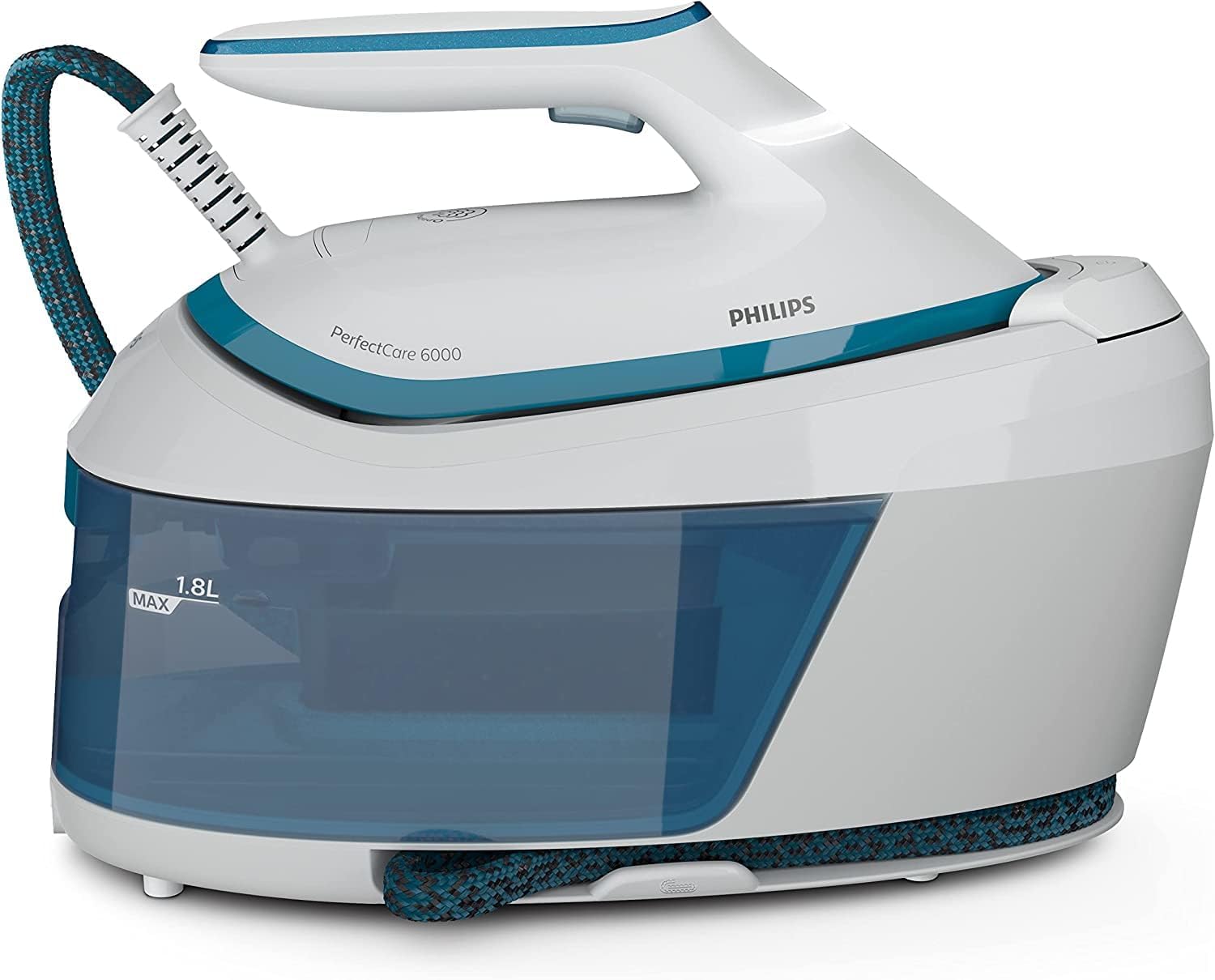 Philips PerfectCare 6000 Series Generator Pary, Silny wyrzut Pary, Gwarancja braku przypaleń, Kompaktowy Design, 1,8L Odłączany Zbiornik na Wodę, Stopa SteamGlide Advanced (PSG6064/80)