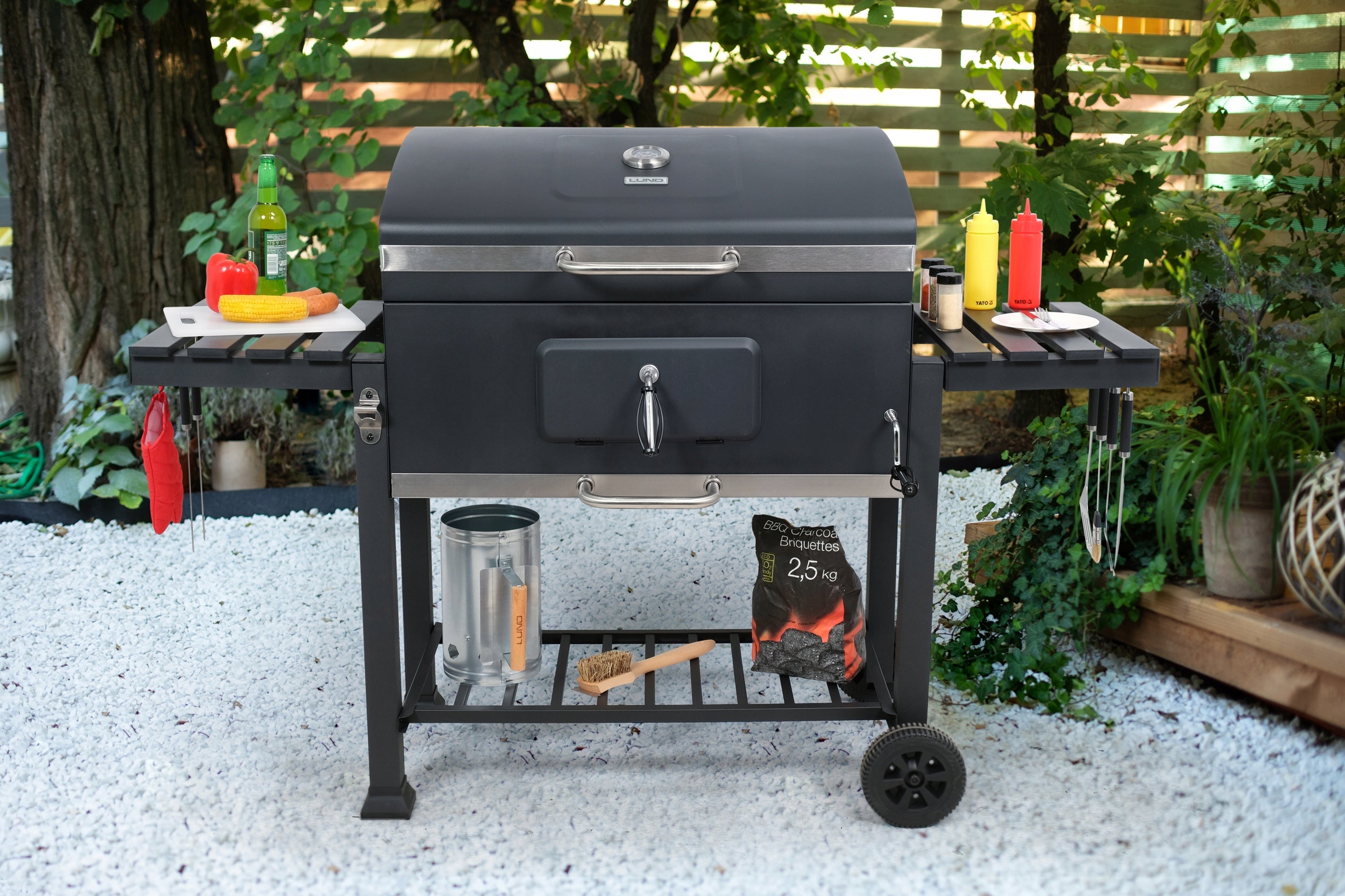 DUŻY GRILL WĘGLOWY XXL REGULOWANY ŻELIWNY RUSZT 78x42,5mm 3 PÓŁKI LUND